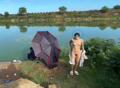 Em người yêu ra hồ cá phô dâm kệ cần thủ