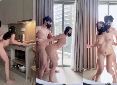 Chơi từ bếp ra ban công em sinh viên cong mông rên sướng