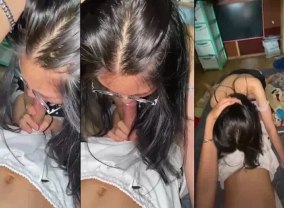 Cô bạn thân kính cận chăm ngoan học giỏi em mới tập bú